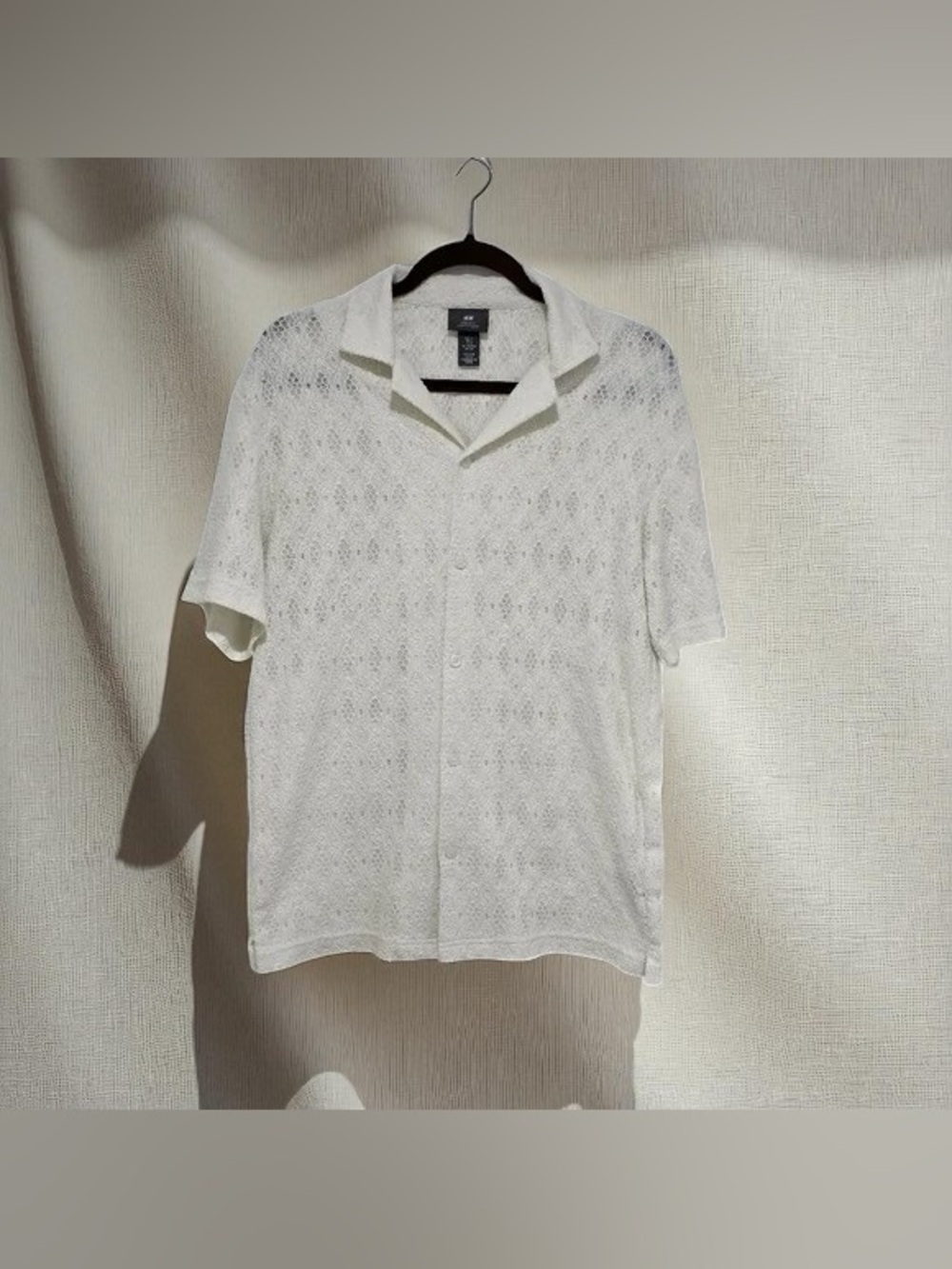❤️Open-Knit White Short Sleeve Polo Shirt